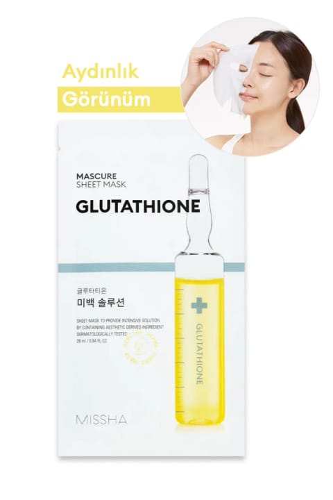 ماسک ورقهای روشنکننده Missha حاوی گلوتاتیون Mascure Whitening Solution