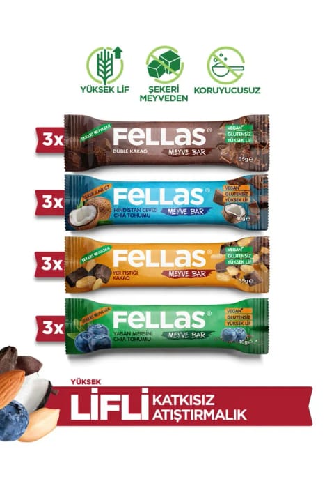 Fellas جعبه ترکیبی بار میوه - 12 عدد (4 نوع)