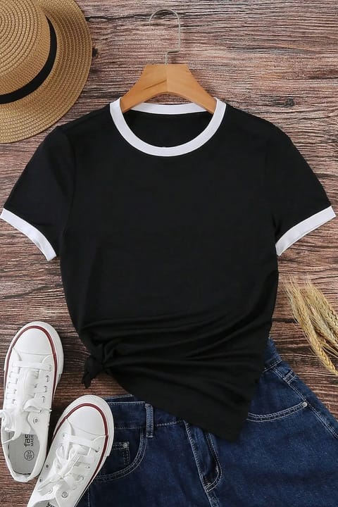 تی‌شرت یقه‌گرد اینترلاک پنبه‌ای یونیسکس سرمه‌ای uyguntarz