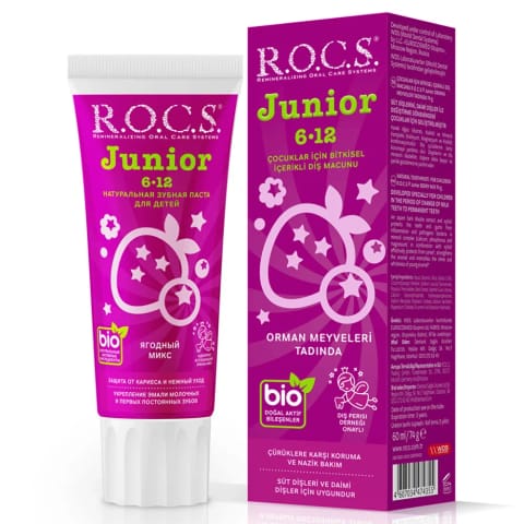 Rocs Junior خمیردندان کودکان 6-12 سال طعم میوه‌های جنگلی 60 میلی‌لیتر