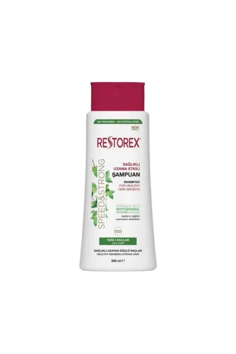 شامپو Restorex Speed and Strong برای رشد سالم مو، 500 میلیلیتر، مناسب موهای چرب