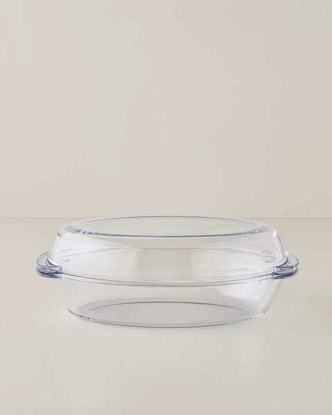 ظرف فر بیضی شیشه‌ای درب‌دار Bake&Serve ۱۹×۳۴ سانتی‌متر شفاف