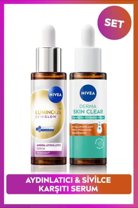 NIVEA Luminous630 Skin Glow روشنکننده پوست و Derma Skin Clear ضدلک