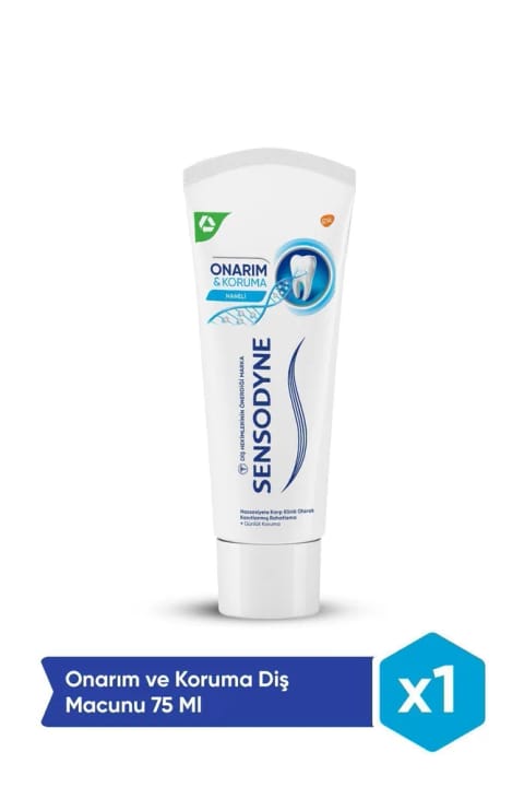 خمیردندان Sensodyne ترمیم و محافظت طعم نعنایی ۷۵ میلی‌لیتر