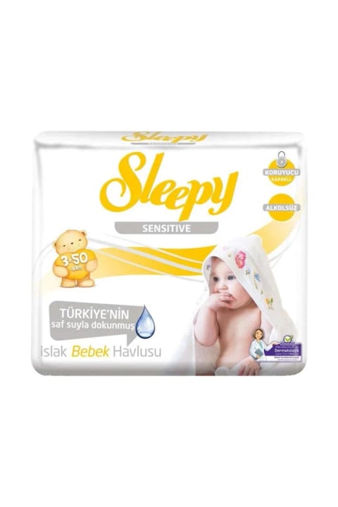 Sleepy 8 عدد دستمال مرطوب حساس 3×50 عددی