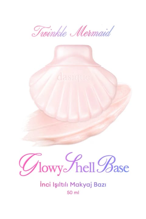 dasique بیس درخشان صدفی با جلوه مروارید صورتی و مرطوب‌کنندگی Glowy Shell Base