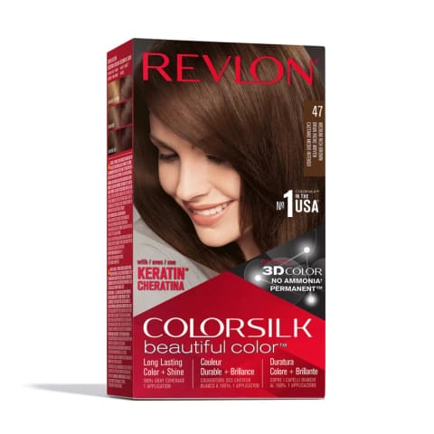 رنگ مو Revlon ColorSilk Beautiful Color 47 قهوهای متوسط پررنگ
