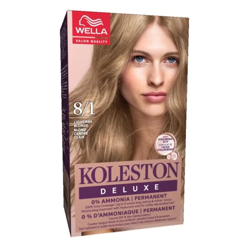 Wella Koleston Deluxe بدون آمونیاک 8/1 بلوند روشن خاکستری