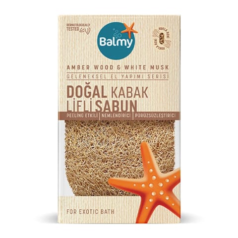 Balmy صابون طبیعی با لیف کدو Amber 125 گرم