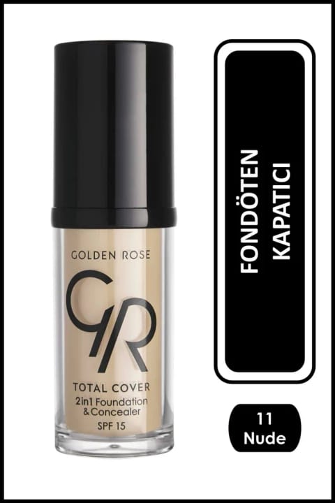 Golden Rose Total Cover کانسیلر و فونداسیون دوکاره شماره 11 Nude - 30 میلی‌لیتر