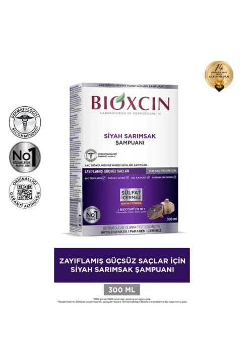 شامپو سیر سیاه Bioxcin 300ml ضد ریزش مو تقویتکننده
