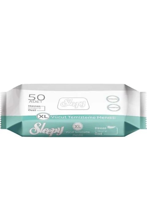 Sleepy Sensitive دستمال پاککنندهٔ بدن ۵۰ عددی