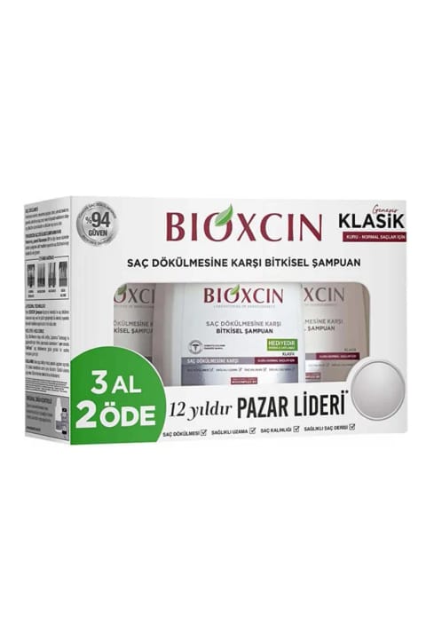 Bioxcin شامپوی کلاسیک موی خشک و معمولی ۳×۳۰۰ میلیلیتر ضد ریزش مو