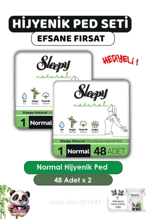 Sleepy Natural اولترا حساس نواربهداشتی معمولی ۹۶ عددی + ROSIE