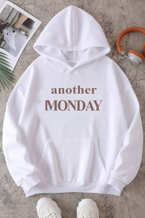 سویشرت اورسایز پنبهای چاپ Monday uyguntarz
