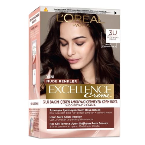 لورآل پاریس Excellence Creme رنگ موی Nude - 3U قهوه‌ای تیره نود