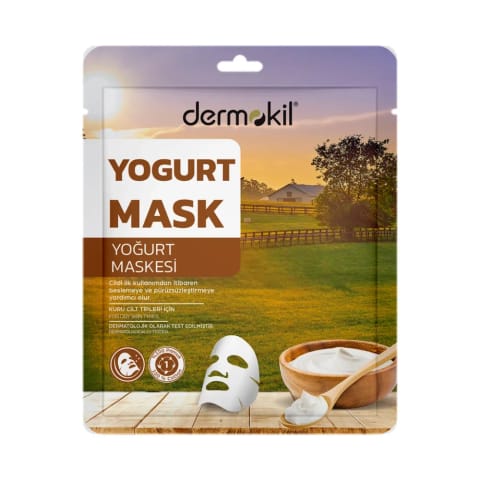 Dermokil ماسک کاغذی ماست برای پوست خشک ۲۰ گرم