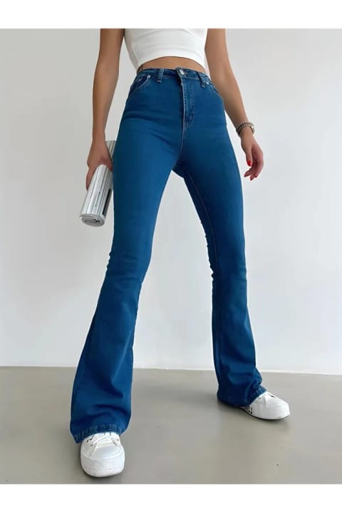 Trn JNS Tess Indigo شلوار جین اسپانیایی آبی متوسط لیكرا دار (فوق العاده راحت)