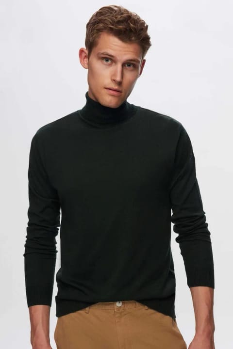 D'S Damat Regular Fit نظامی یقه اسکی تریکو پنبه‌ای