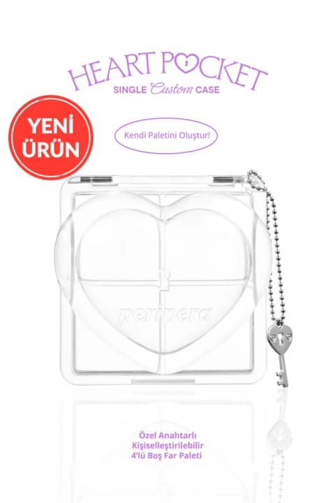 پالت خالی سایه چشم ۴ تایی قابل شخصیسازی PERIPERA با کلید قلبی Heart Pocket