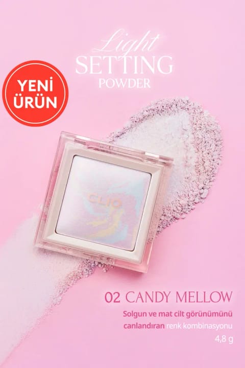 CLIO پودر تثبیتکننده و یکدستکننده نور، بافت بسیار سبک، درخشان - Light Setting — 02 Candy Mellow
