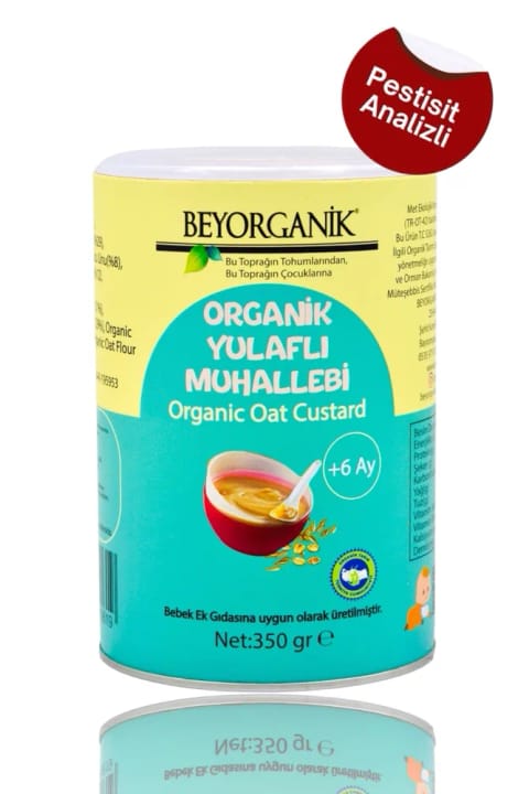 BEYORGANİK غذای کمکی ارگانیک پودینگ جو دوسر با خرنوب برای نوزاد ۶ ماه به بالا