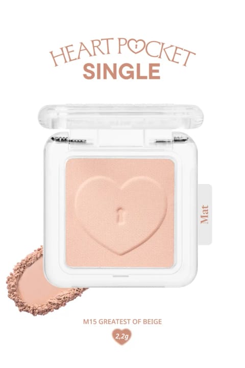 سایه تک مات قابل شخصیسازی PERIPERA Heart Pocket Single (M15 Greatest of Beige)