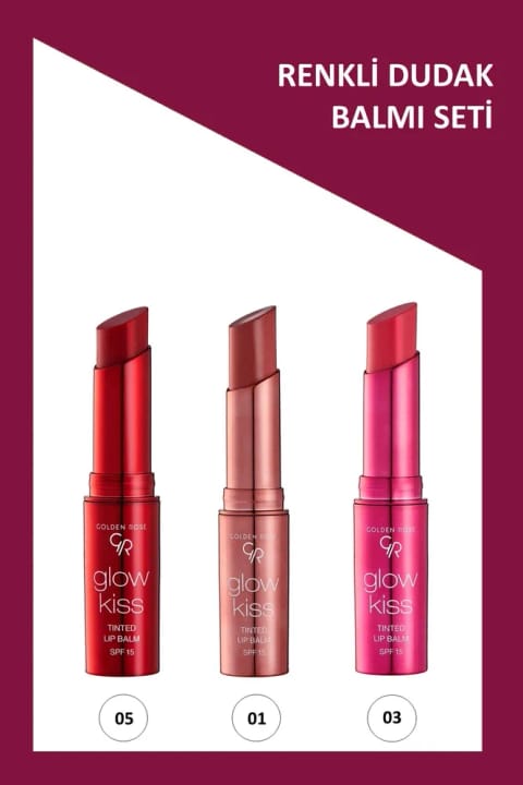 Golden Rose Glow Kiss ست بالم لب رنگی شماره 05 - 01 - 03