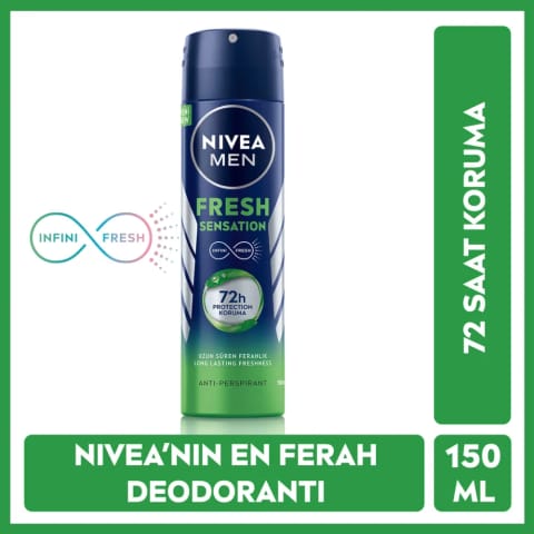 Nivea Men Fresh Sensation ادوپرانتی اسپری ضد تعریق مردانه ۱۵۰ میلی‌لیتر