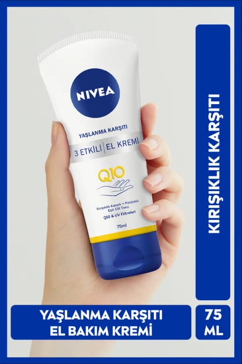 NIVEA Q10 ضد پیری و مرطوب‌کننده کرم دست ۷۵ میلی‌لیتری