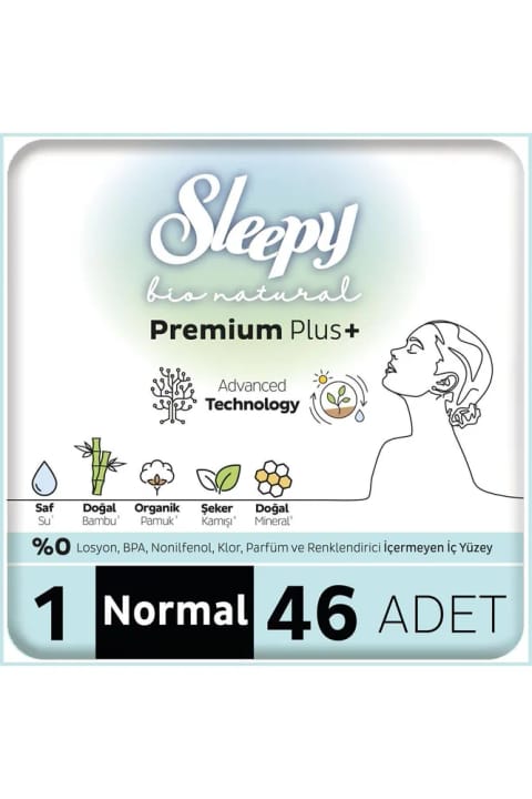Sleepy Bio Natural Premium Plus نواربهداشتی معمولی بسته اقتصادی ۴۶ عددی