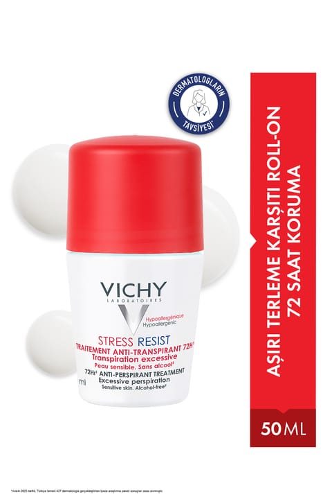 Vichy Stress Resist رول آن دئودورانت ضد تعریق با اثر محافظتی ۷۲ ساعته، ۵۰ میلی‌لیتر