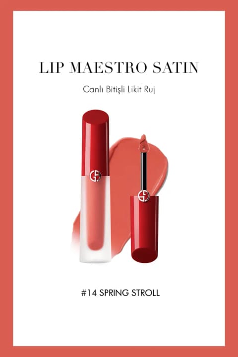 رژ لب مایع Giorgio Armani Lip Maestro Satin با فینیش درخشان #14 SPRING STROLL