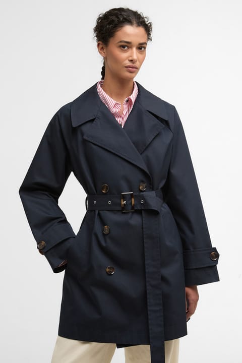ترنچکت ضدآب Barbour Adare NY91 رنگ Dark Navy / طرح Dress Navy Tartan