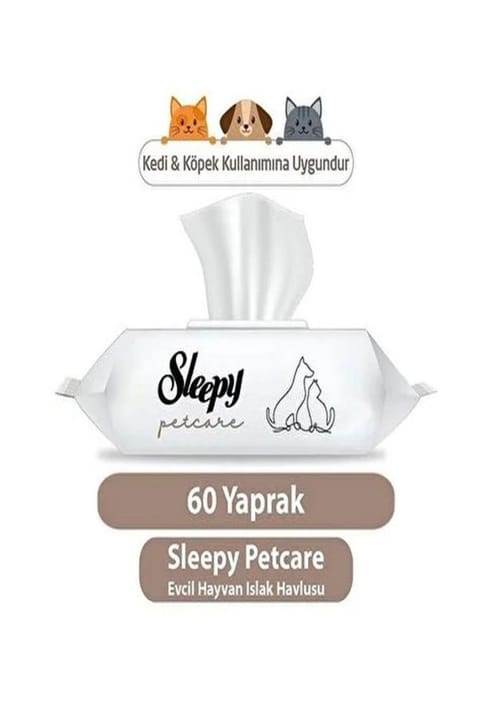 دستمال مرطوب حیوانات خانگی Sleepy Petcare 60 برگی