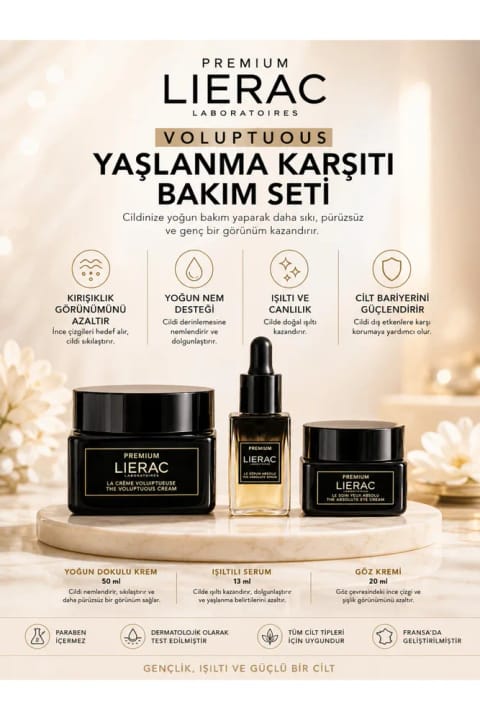 Lierac Premium کرم ضد پیری و ترمیمکننده پوست برای چینوچروک و لک