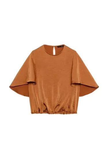 پیراهن رها با آستین فریل Zara