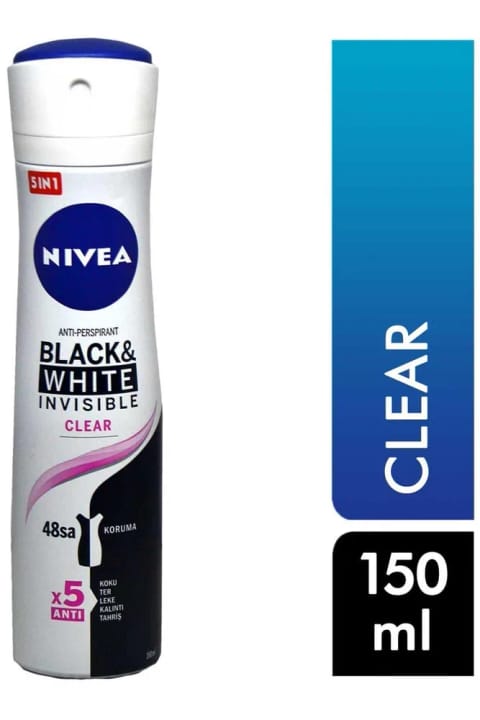 NIVEA Invisible Black&White دئودورانت زنانه ۱۵۰ میلیلیتر