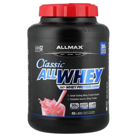 پروتئین وی ALLMAX CLASSIC ALLWHEY ۱۰۰٪ طعم توت‌فرنگی ۲.۲۷ kg