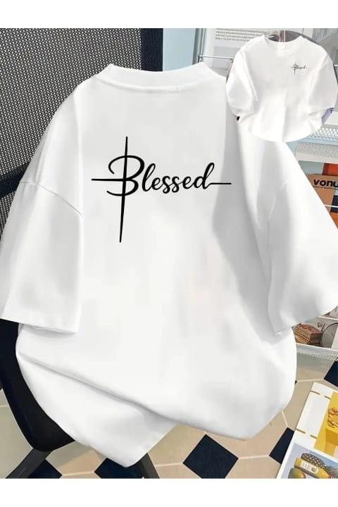 تی‌شرت طرح چاپی BLESSED یونیسکس uyguntarz