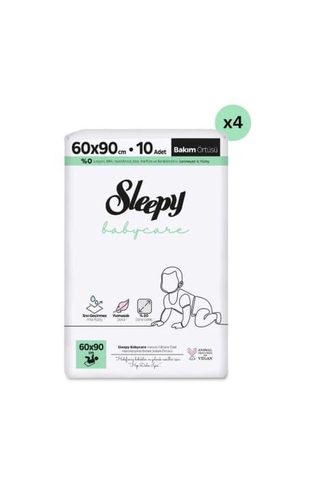 Sleepy Babycare زیرانداز مراقبت از نوزاد 60x90 سانتیمتر 4x10 40 عددی