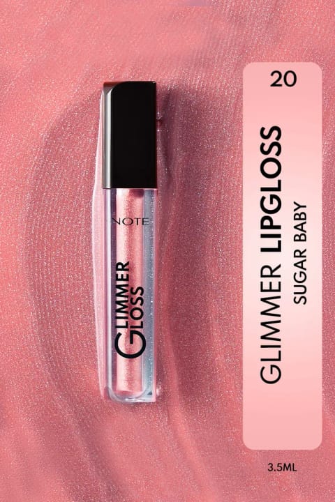 NOTE Glimmer Gloss براقکننده و مرطوبکننده لب - 20 Sugar Baby