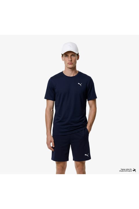 تی‌شرت تمرین مردانه Puma Tad Ess Solid Cat Lc سرمه‌ای