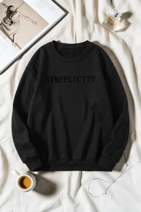 سویشرت یقه گرد چاپ Simppli City یونیسکس uyguntarz