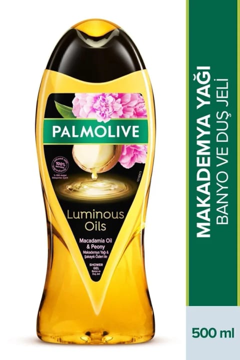 Palmolive Luminous Oils ژل حمام و دوش با روغن ماکادمیا و عصاره گل صد تومانی 500 میلی‌لیتر