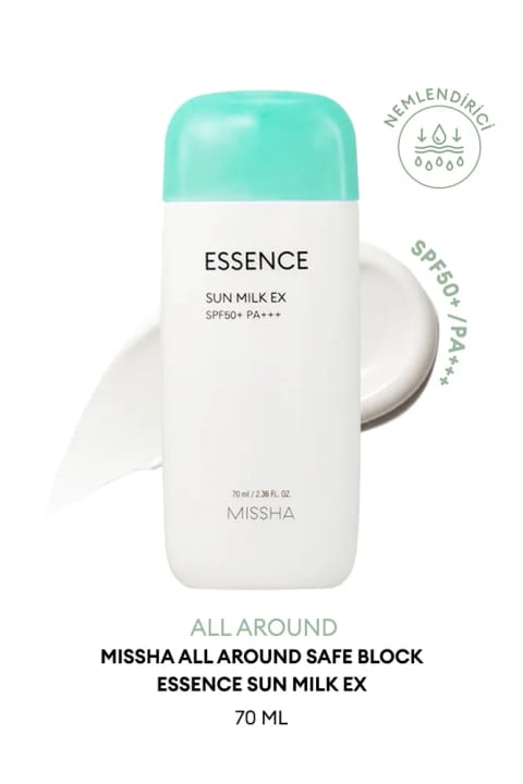 Missha ضد آفتاب آلوئه ورا All Around Safe Block Essence Sun Milk EX