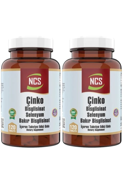 مکمل NCS Çinko Bisglisinat & Bakır Selenium Zinc، ۲ بسته ۱۲۰ تایی
