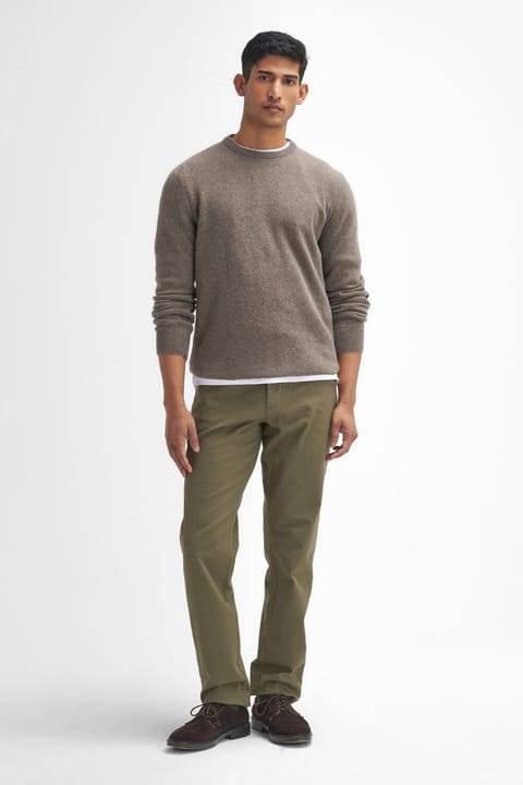 شلوار Barbour مدل Washed Stretch Twill Fit رنگ زیتونی OL51