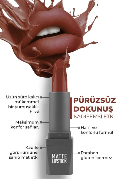 Alix Avien رژ لب مات مخملی بلندمدت با رنگ دهی غلیظ و مرطوب‌کننده — 411 Spicy Terracot