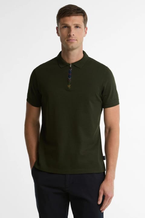 پولو یقهدار زیپدار Barbour Stately GN13 Sage